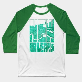 New Orleans, Louisiana, USA City Map Typography - Watercolor Baseball T-Shirt